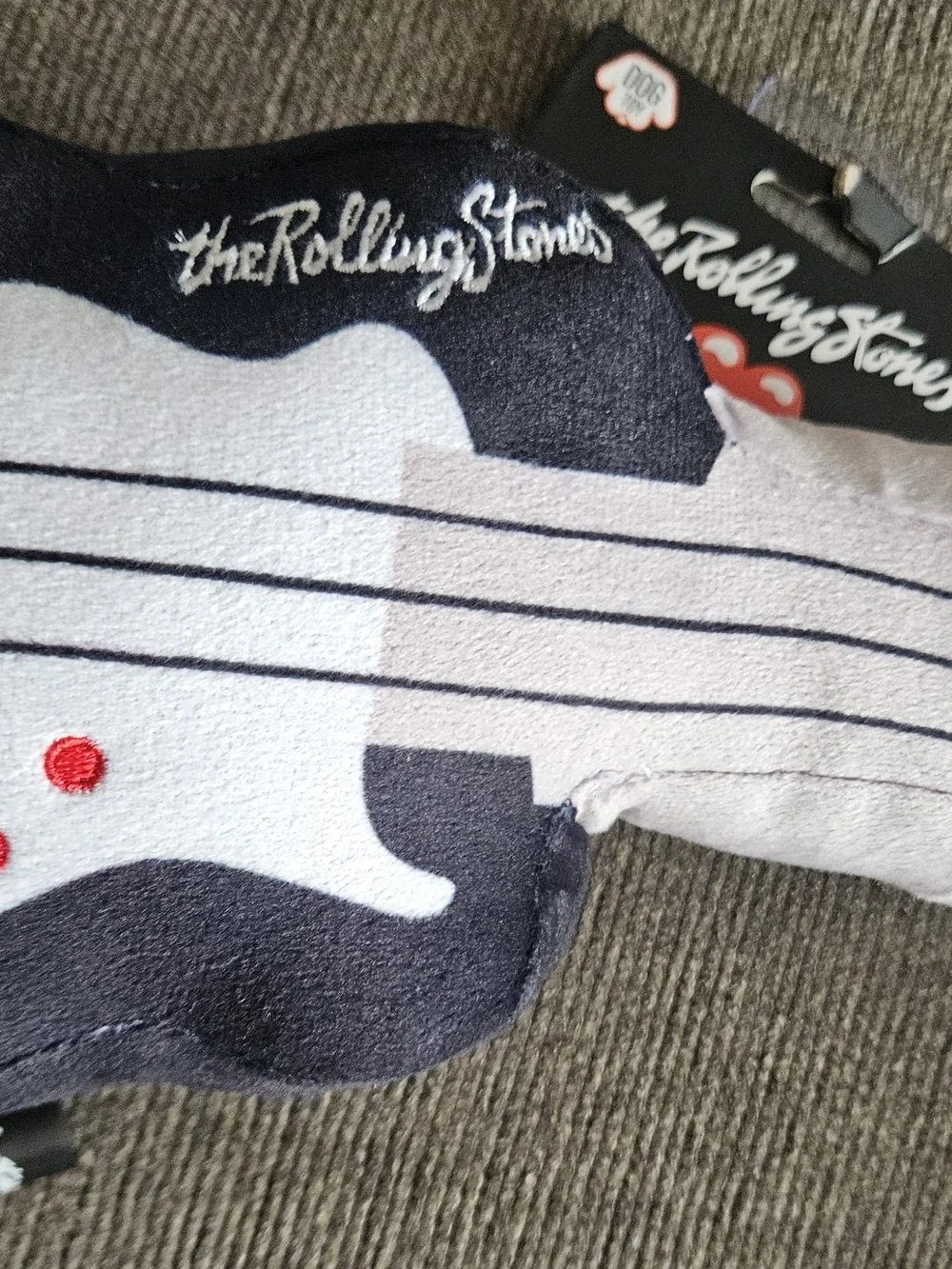 Rolling Stones Logo Icon Rock & Roll Guitar Plush Dog Toy Squeak New NWT RARE!
